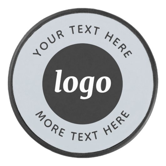 Einfaches Logo mit Textwerbung Eishockey Puck (Vorderseite)
