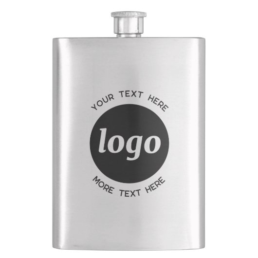 Einfaches Logo mit Textwerbung Flachmann (Vorderseite)