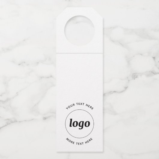 Einfaches Logo mit Textwerbung Flaschenanhänger (Vorderseite)