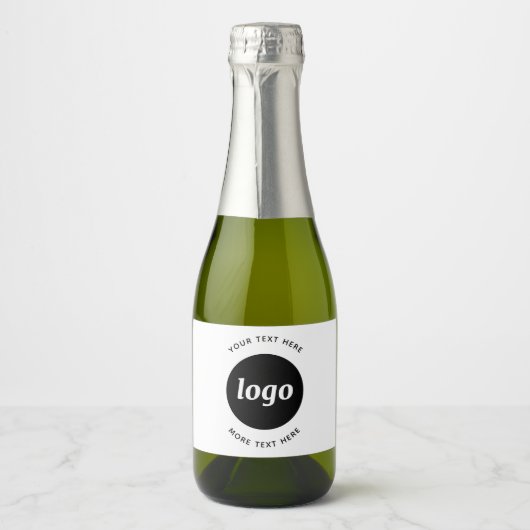 Einfaches Logo mit Textwerbung Schaumweinetikett (Vorderseite)