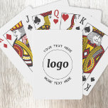 Einfaches Logo mit Textwerbung Spielkarten<br><div class="desc">Fügen Sie Ihr eigenes Logo und Textauswahl zu diesem Design hinzu. Entfernen Sie den oberen oder unteren Text,  wenn Sie es vorziehen. Minimalistisch und beruflich. Ideal für ein Werbeprodukt für Ihre Kunden und Kunden. Ihr Logo wird in einen Kreis geklickt. Weitere Versionen finden Sie in der Auflistung.</div>