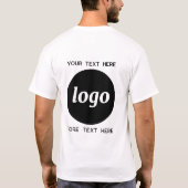 Einfaches Logo mit Textwerbung T-Shirt (Rückseite)