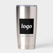 Einfaches Logo mit Textwerbung Thermobecher (Rückseite)