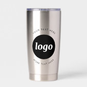 Einfaches Logo mit Textwerbung Thermobecher (Rückseite)