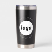 Einfaches Logo mit Textwerbung Thermobecher (Rückseite)