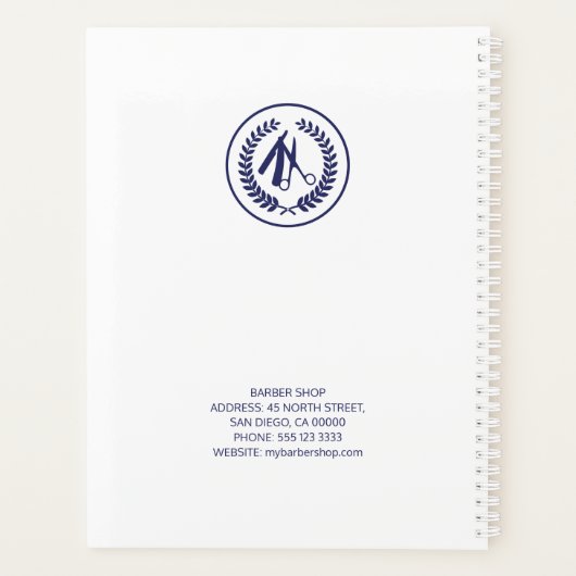 Einfaches Logo, moderner Friseursalon Planer (Rückseite)