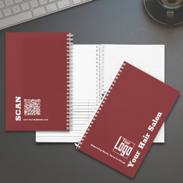 Einfaches Logo-Motto Burgundy White Hair Salon Notizblock