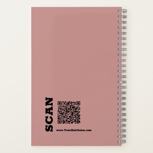 Einfaches Logo-Motto Rosa Schwarzer Haarbalon Notizblock (Rückseite)