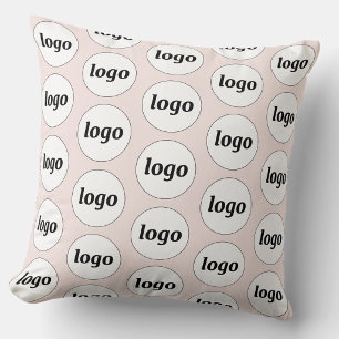 Einfaches Logo Muster Blush Pink Kissen