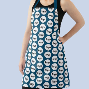 Einfaches Logo-Muster für Aquamarine grüne Werbung Schürze