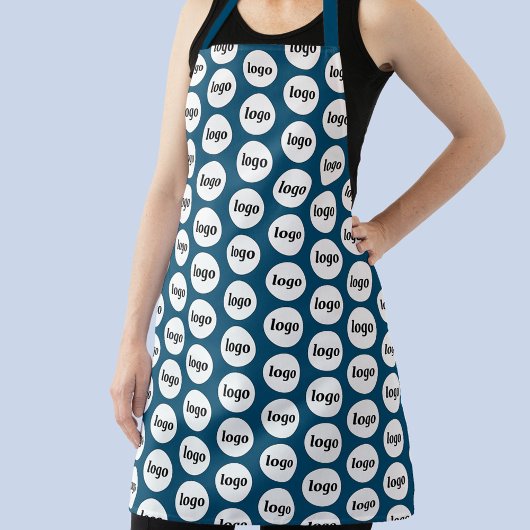 Einfaches Logo-Muster für Aquamarine grüne Werbung Schürze