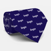 Einfaches Logo-Muster Navy Blau Business Krawatte (Gerollt)