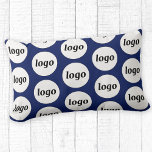 Einfaches Logo-Muster Werbeaktion Navy Blue Lendenkissen<br><div class="desc">Einfaches minimalistisches Logo-Design, um die Markenloyalität zu fördern und Ihr kleines Unternehmen zu fördern. Ersetzen Sie das Logo durch Ihr eigenes und ändern Sie die Hintergrundfarbe im Design-Tool, um es anzupassen. Benutzen Sie sie in Ihrem Business, Hotel, Café, Restaurant, Büro oder Geschäft Front, oder verkaufen oder geben Sie sie an...</div>
