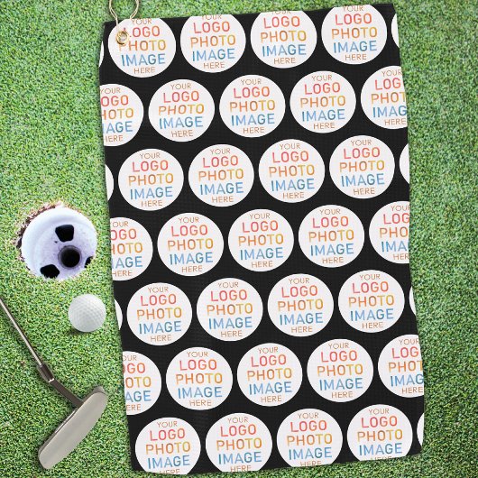 Einfaches Logo oder Foto-Wiederholungsmuster Golfhandtuch