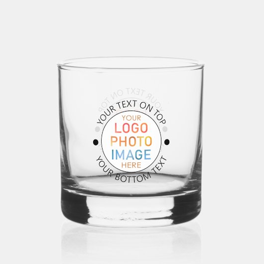 Einfaches Logo oder Personalisiertes Foto Whiskyglas (Vorderseite)