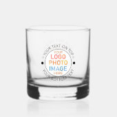 Einfaches Logo oder Personalisiertes Foto Whiskyglas (Rückseite)