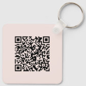 Einfaches Logo QR-Code Business Blush Rosa Schlüsselanhänger (Rückseite)