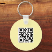 Einfaches Logo QR-Code Business Hellgelb Schlüsselanhänger (Rückseite)