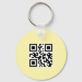 Einfaches Logo QR-Code Business Hellgelb Schlüsselanhänger (Rückseite)