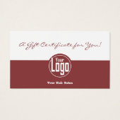 Einfaches Logo QR Code Fairstylist Geschenkgutsche (Vorderseite)