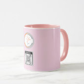Einfaches Logo QR-Code Geschäft Rosa Tasse (VorderseiteRechts)