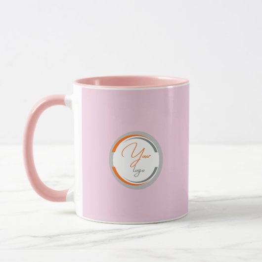 Einfaches Logo QR-Code Geschäft Rosa Tasse (Links)