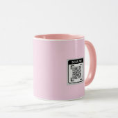 Einfaches Logo QR-Code Geschäft Rosa Tasse (VorderseiteRechts)