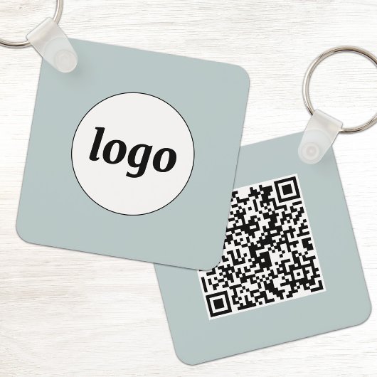 Einfaches Logo QR-Code Geschäft Schlüsselanhänger