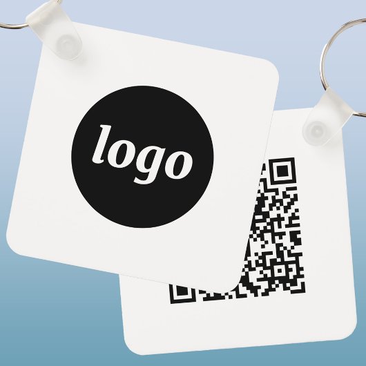 Einfaches Logo QR-Code Geschäft Schlüsselanhänger