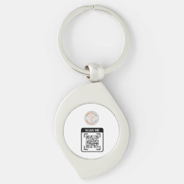 Einfaches Logo QR-Code Geschäft Weiß Schlüsselanhänger