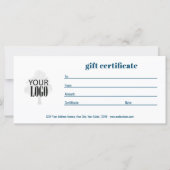 Einfaches Logo QR Code Geschenkzertifikat blau (Vorderseite)