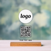 Einfaches Logo QR-Code Text Geschäft Acrylschild (Neutral)