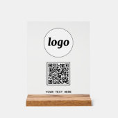 Einfaches Logo QR-Code Text Geschäft Acrylschild (Vorderseite)