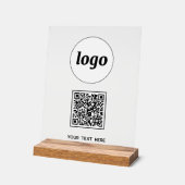 Einfaches Logo QR-Code Text Geschäft Acrylschild (Winkel)