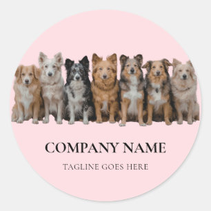 Einfaches Logo-Sticker für Hundeausführer / Hausti Runder Aufkleber