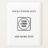 Einfaches Logo-Text-Geschäfts-Branding-Notizbuch Planer (Rückseite)