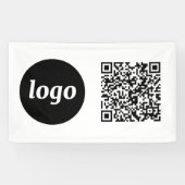 Einfaches Logo und Geschäft- QR-Code Banner (Horizontal)