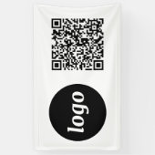 Einfaches Logo und Geschäft- QR-Code Banner (Vertikal)