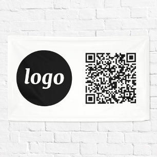 Einfaches Logo und Geschäft- QR-Code Banner