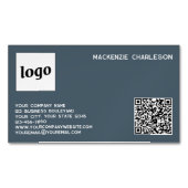 Einfaches Logo und QR-Code Anthrazitgrau Magnetische Visitenkarte (Vorderseite)