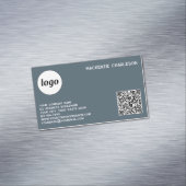 Einfaches Logo und QR-Code Anthrazitgrau Magnetische Visitenkarte (Beispiel)