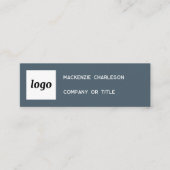 Einfaches Logo und QR-Code Anthrazitgrau Mini Visitenkarte (Vorderseite)