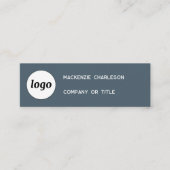 Einfaches Logo und QR-Code Anthrazitgrau Mini Visitenkarte (Vorderseite)