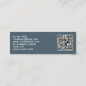 Einfaches Logo und QR-Code Anthrazitgrau Mini Visitenkarte (Rückseite)