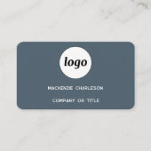 Einfaches Logo und QR-Code Anthrazitgrau Visitenkarte (Vorderseite)