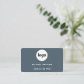 Einfaches Logo und QR-Code Anthrazitgrau Visitenkarte (Stehend Vorderseite)