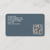 Einfaches Logo und QR-Code Anthrazitgrau Visitenkarte (Rückseite)
