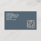 Einfaches Logo und QR-Code Anthrazitgrau Visitenkarte (Rückseite)