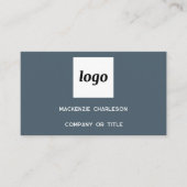 Einfaches Logo und QR-Code Anthrazitgrau Visitenkarte (Vorderseite)
