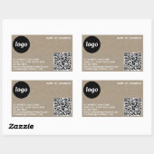 Einfaches Logo und QR Code Brown Paper Rechteckiger Aufkleber (Blatt)